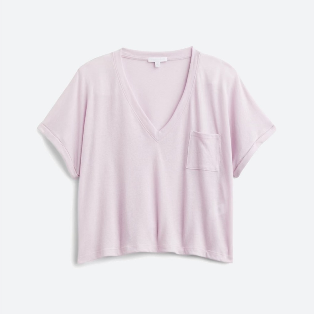 Light Purple BEYOND YOGA V Neck Tee — Medium